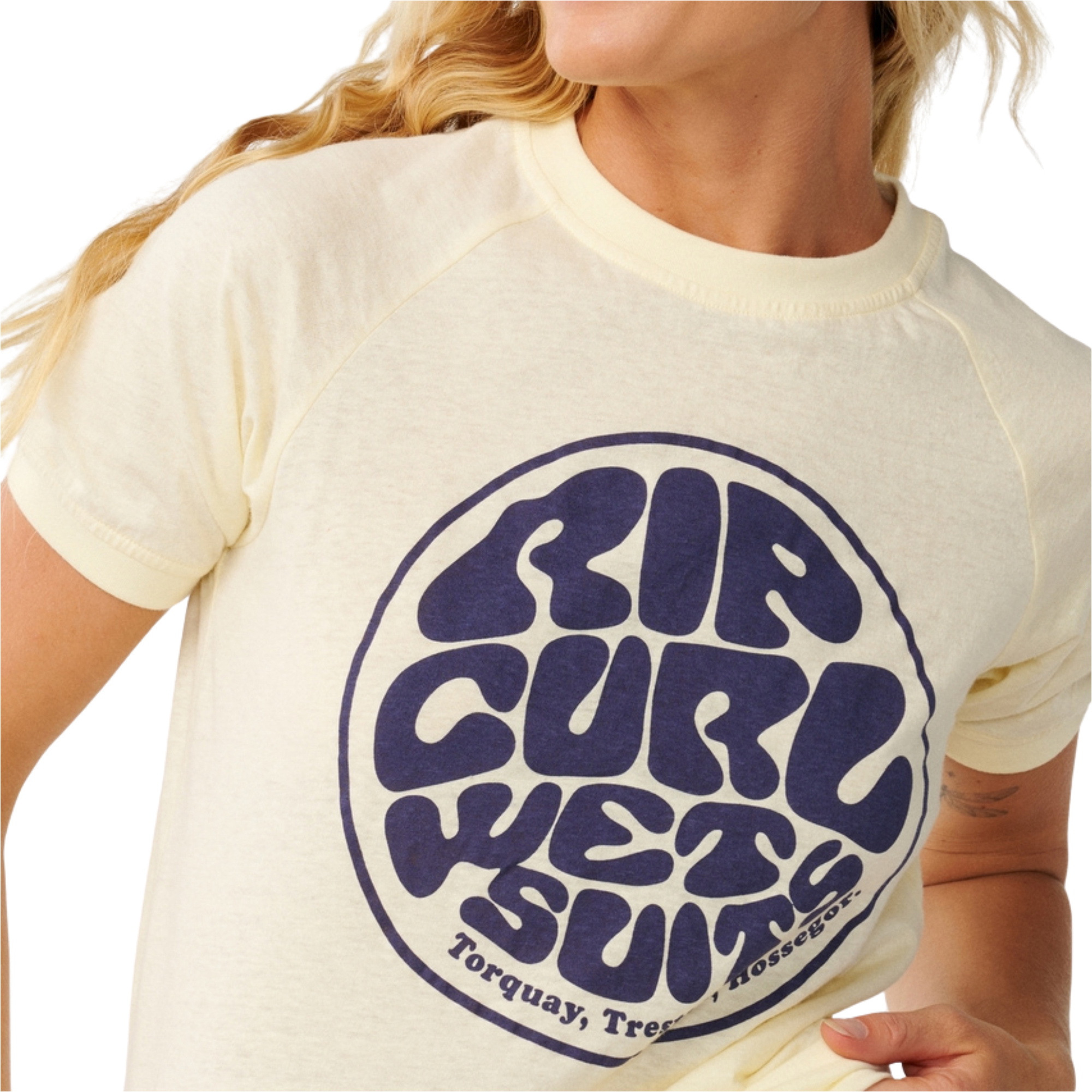 2026 Rip Curl Womens Stephanie Gilmore Wettie Ringer T-Shirt 0K6WTE - Soft Yellow